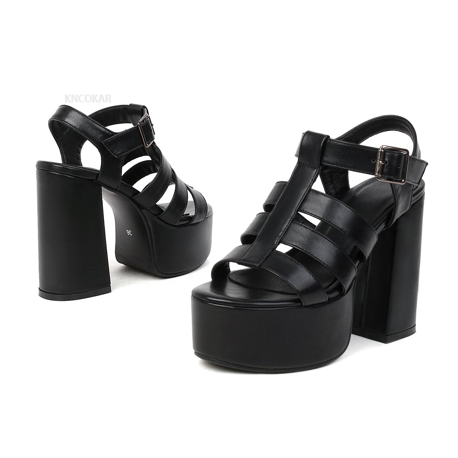 KNCOKAR Summer 2022 European and American rubber 34-43 yards round head zipper fashion sandals