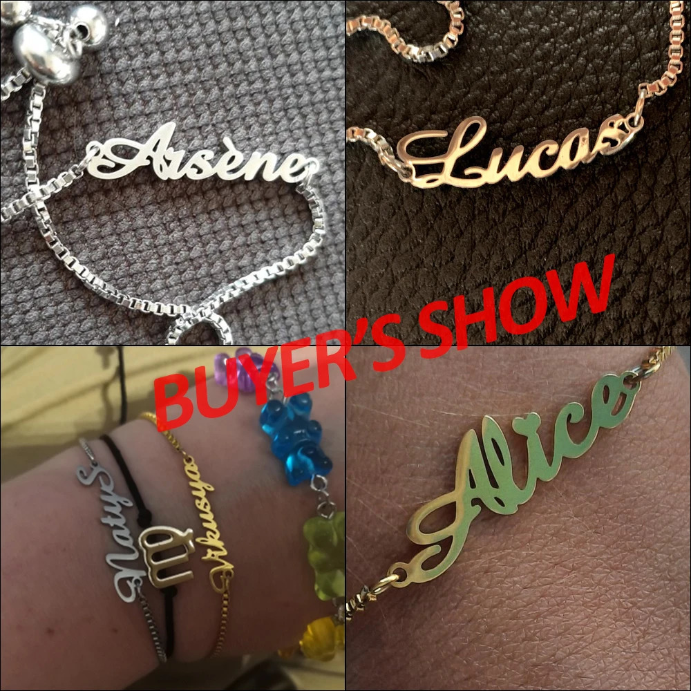 Teamer Custom Name Bracelets Women Kids Adjustable Personalized Stainless Steel Pendant Copper Chain Jewelry Graduation Gifts 240914