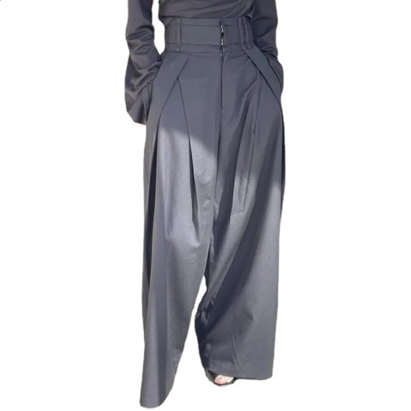 BJTZ n Sense niche 3D waist slimming wide leg hem womens casual pants spring HL106 240913
