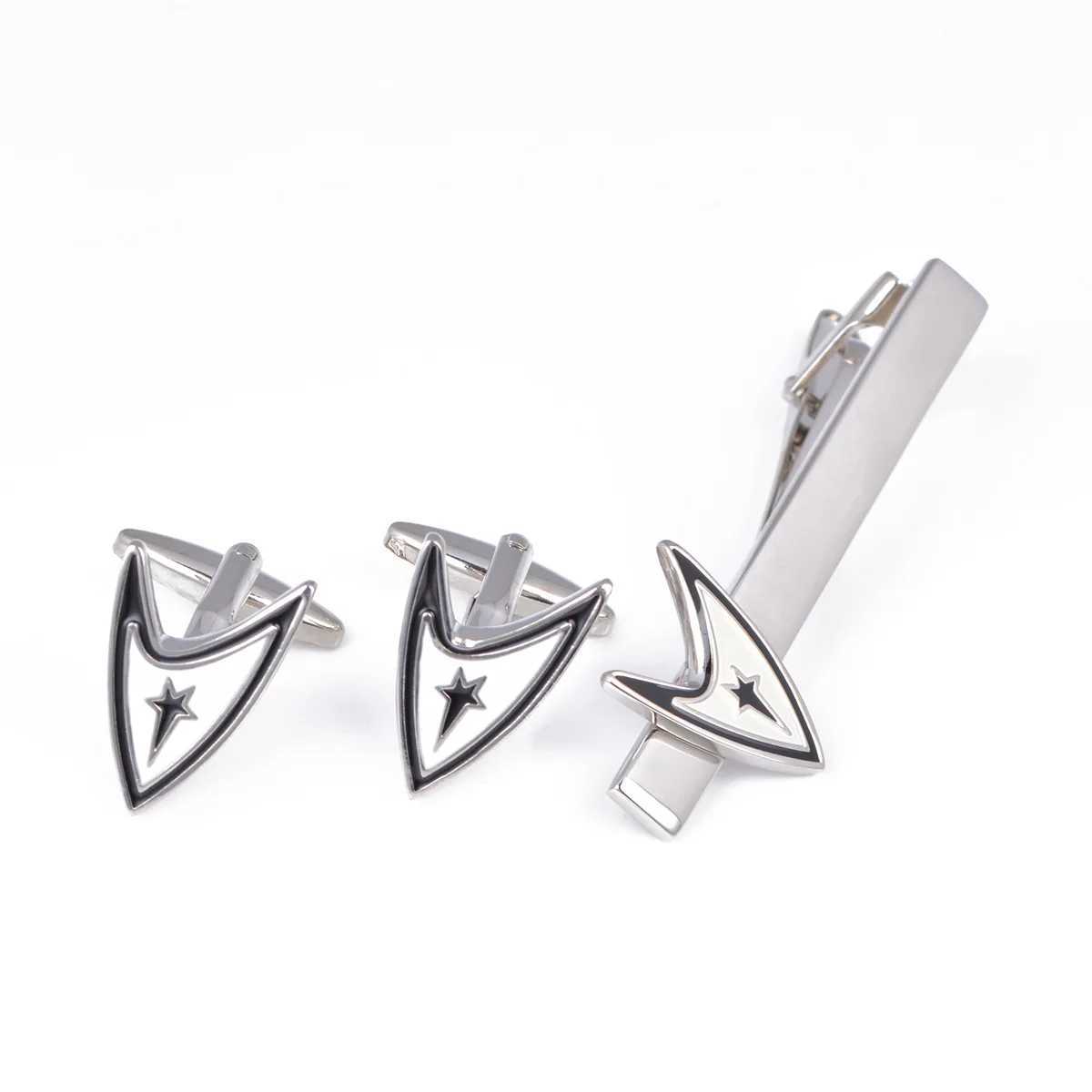 Star Tie Clips Cufflinks Sets High-end Mens Gifts Business Banquet Party Suit French Shirt Buttons Trendy Cuff Links SetX240914