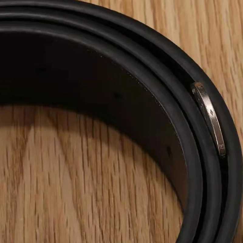 No Buckle High Quality Luxury Leather Men Belts Male Belts 3.8Cm Width H Belts Strip With Holes Jeans Accessories Waistband NewX240914