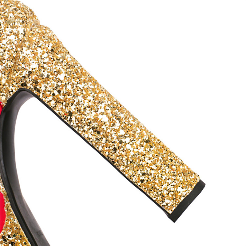 2025 new Design Brand Shiny Sier Red Women's Sandals 2023 New Sexy 15.5cm High Heel Bridal Wedding Party Nightclub Women Shoes Size 43 64c7