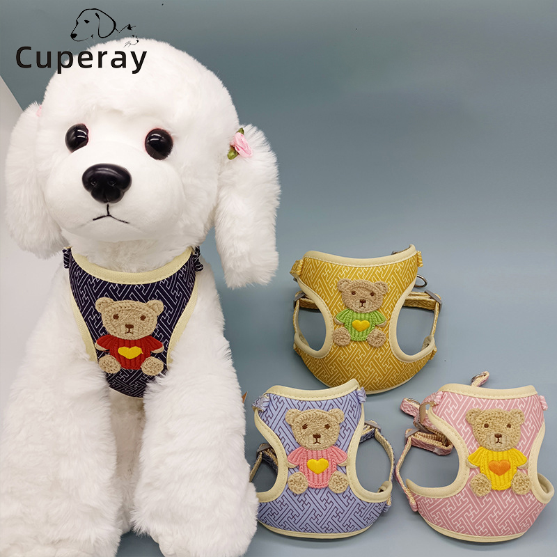 Adjustable Pet Leash Vest Style Dog Chest Harness and Leash Set Mesh Breathable Suitable for Small Medium Dogs & Cats Supplies