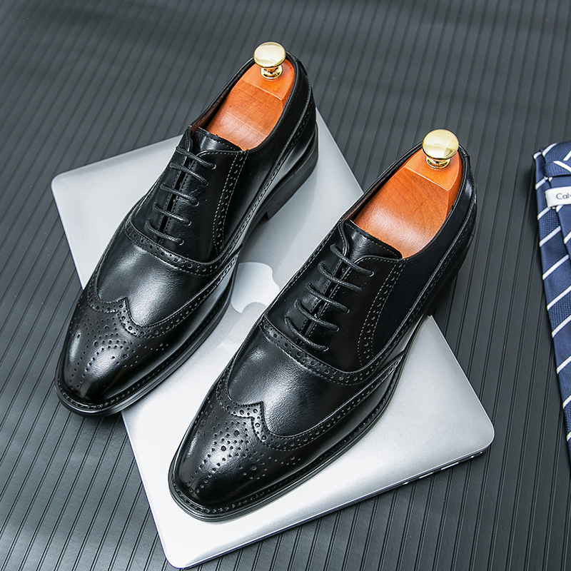 Size Brand 38~46 Mens Dress Handmade New Brogue Carved Style Designer Leather Wedding for Men Flats Oxfords Formal Shoes 659b Oxds