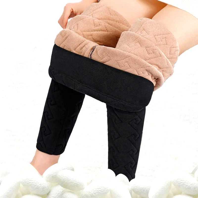 Winter Thermal Leggings Thermal Pants for Women High Waist Extra Thick Warm Slimming Bottom Pants Velvet Insulation PantsX240914
