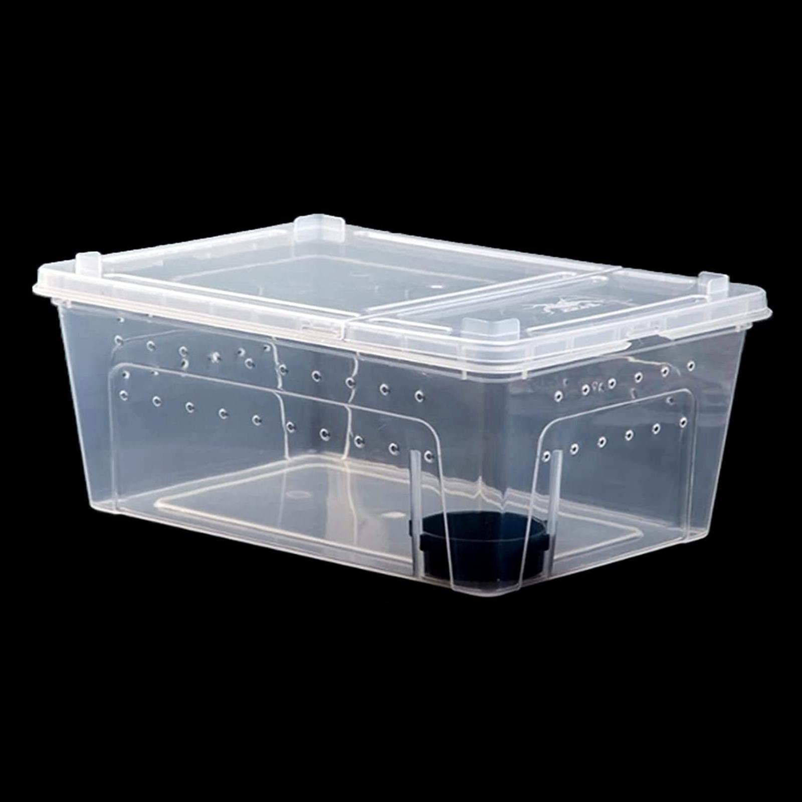 Reptile Breeding Box, Transparent Animal Habitat Cage, Turtle Transport Container for Silkworm Snake