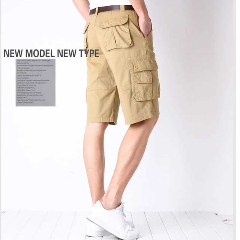 Summer Mens Cargo Shorts Tactical Breathable Loose Short Pants Multi-pocket Plus Size Cotton Casual Shorts Mens Clothing MPD13 Y240914