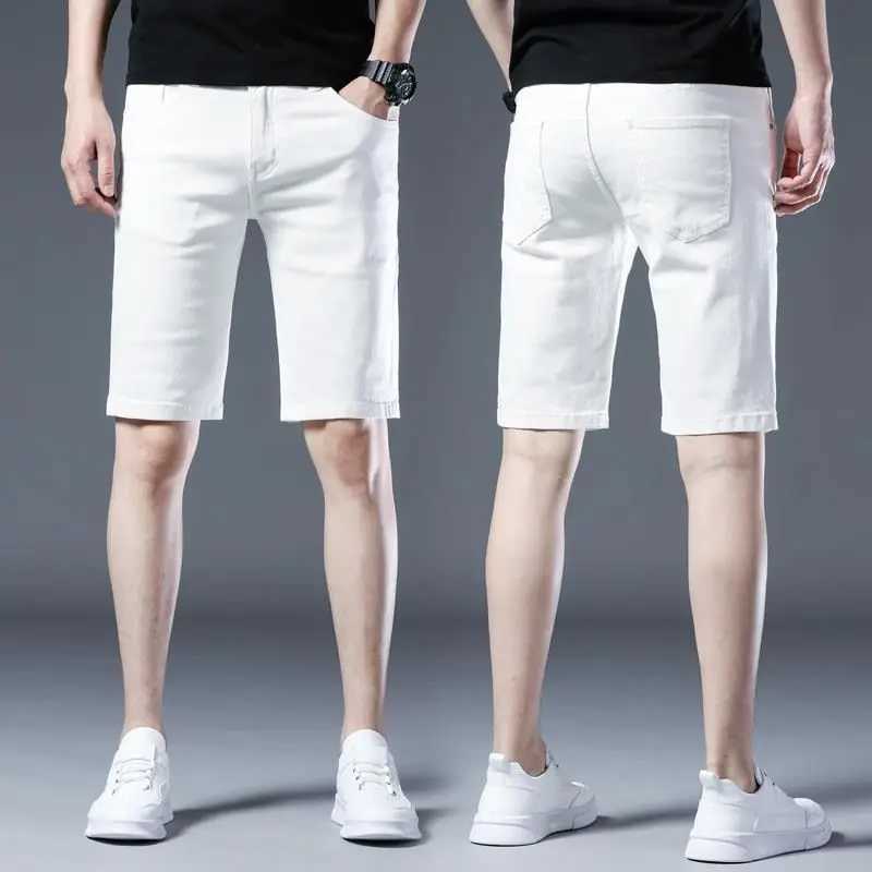 Summer Streetwear Fashion Men Clothing White Denim Shorts Koreon Casual Male Thin Pockets Versatile Sports Straight Short PantsX240914