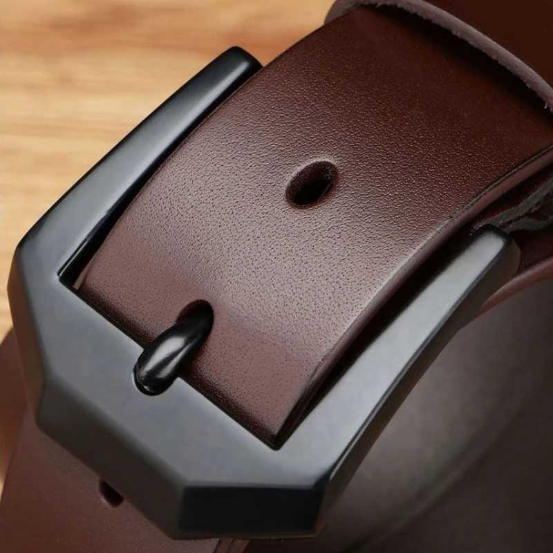 Men Leather Belt Clips Copper Needle Buckle Fashionable Casual Style Business Versatile Simple High-end FeelX240914