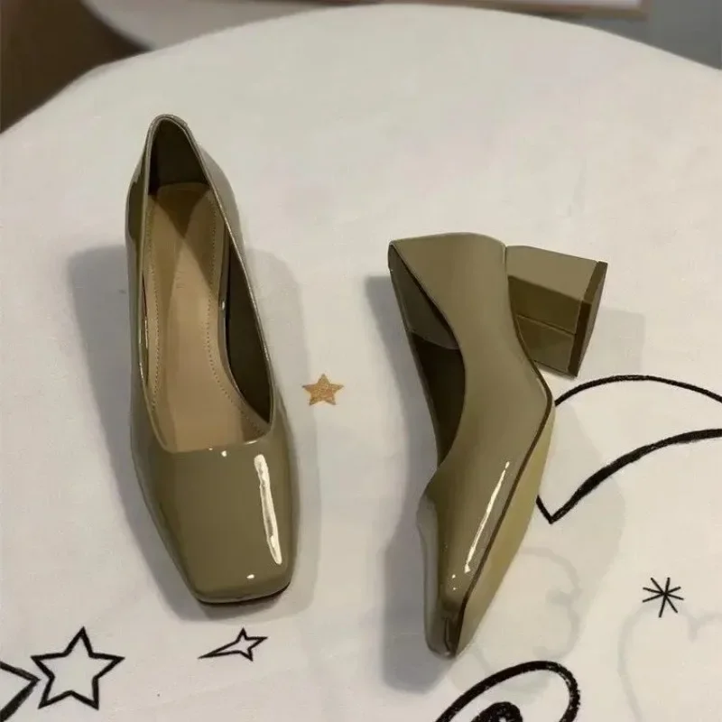 2024 Women High Heels Fashion Office Work Wedding Party Shoes Mid-heel Fall