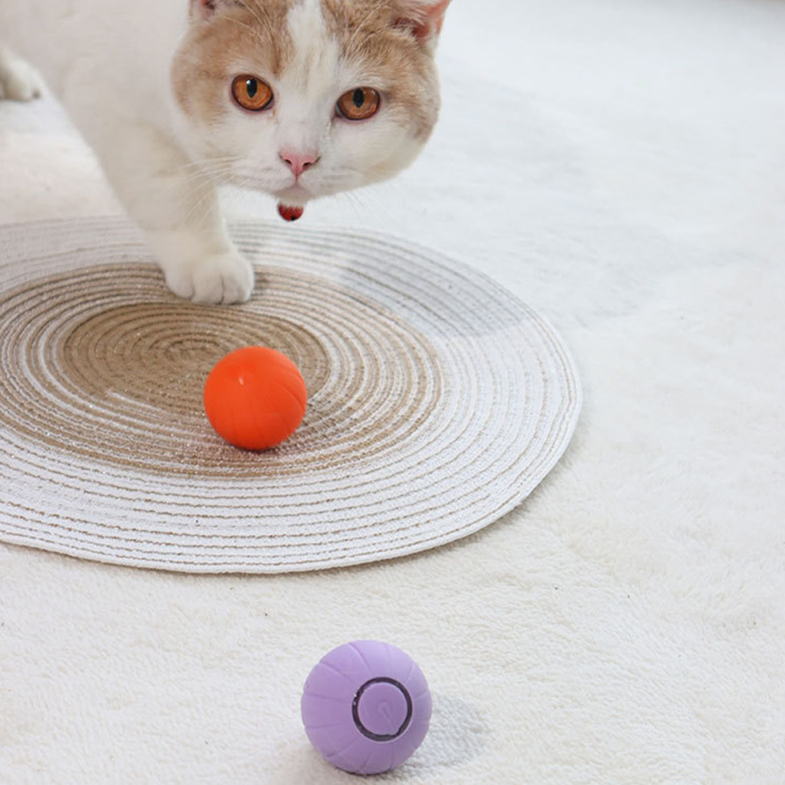 Pet Ball Toy Silicone Rolling Ball Sound Light Rechargeable Ball Obstacle Avoidance For Dog Cat