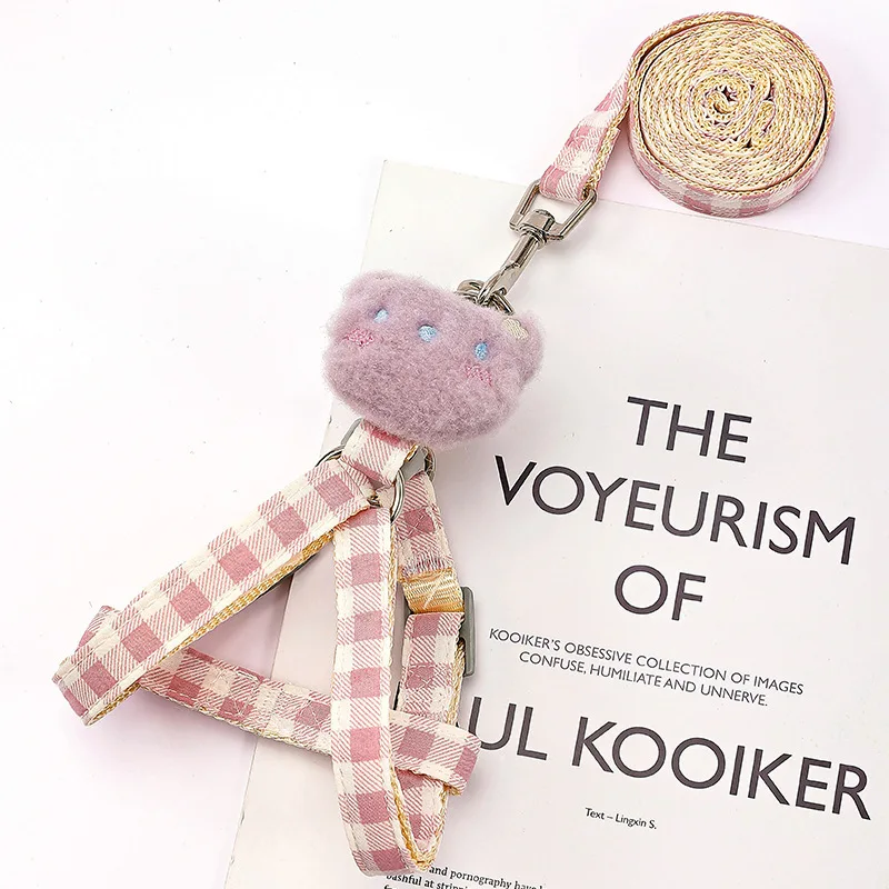 Triangle Puppy Harness with Soft Lattice Leashes, Adjustable Small Dog Harness Training Lightweight Harness Easy Walking Running