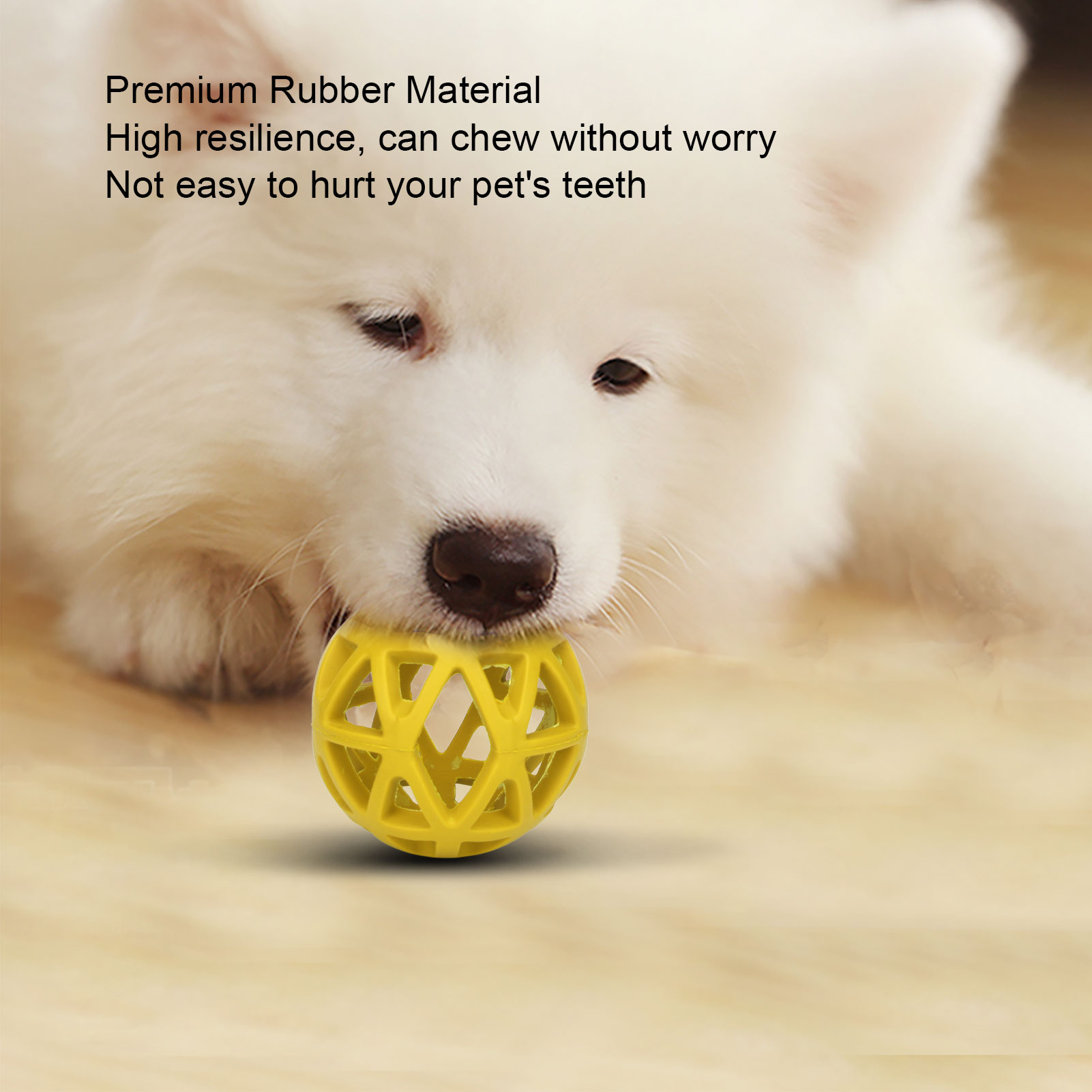 Hollow Dog Ball Bite Resistant Teeth Grinding Interactive Rubber Pet Chewing Ball Toy For Indoor Outdoor