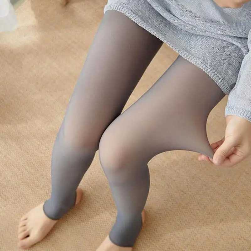 Alobee Woman Thermal Tights Sexy Translucent Fleece Leggings Pantyhose Slim Winter Warm Thick Velvet Stockings Female PantsX240914