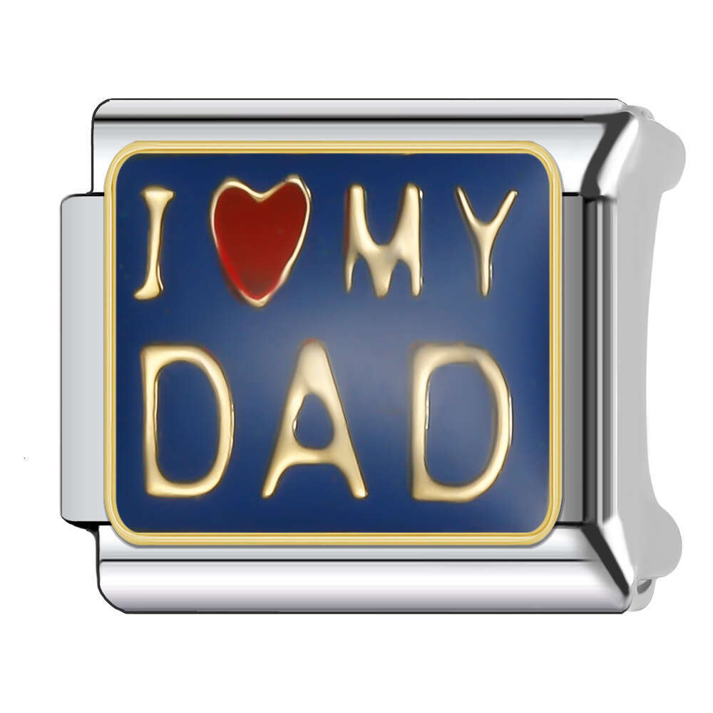 New Women's Gift I love mom Bead Italian Charms Links Bangle Beads Fit 9mm Stainless Steel Bracelet Making DIY For Women Fashion Jewelry