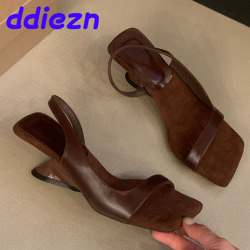 2025 new Fashion New Leopard Print Women Pumps Shallow Female Sgbac Ladies Wedges Heeled Shoes Sandals Slides 18e9