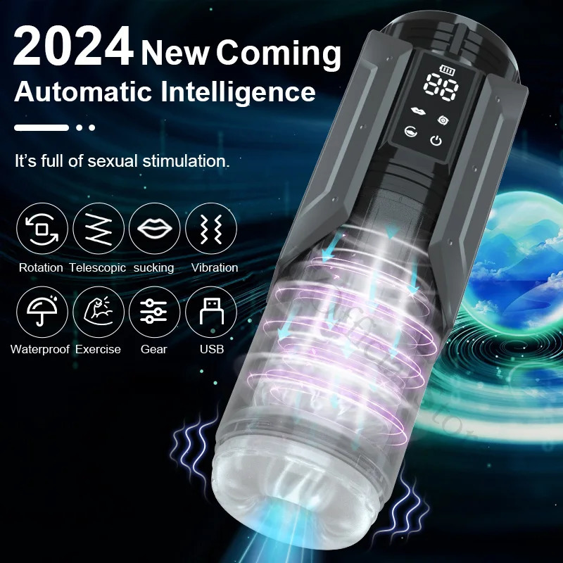 Automatic Male Masturbator Telescopic Sucking Vagina Blowjob Masturbation Vibration Heating Goods Sex Toys For Men 240711