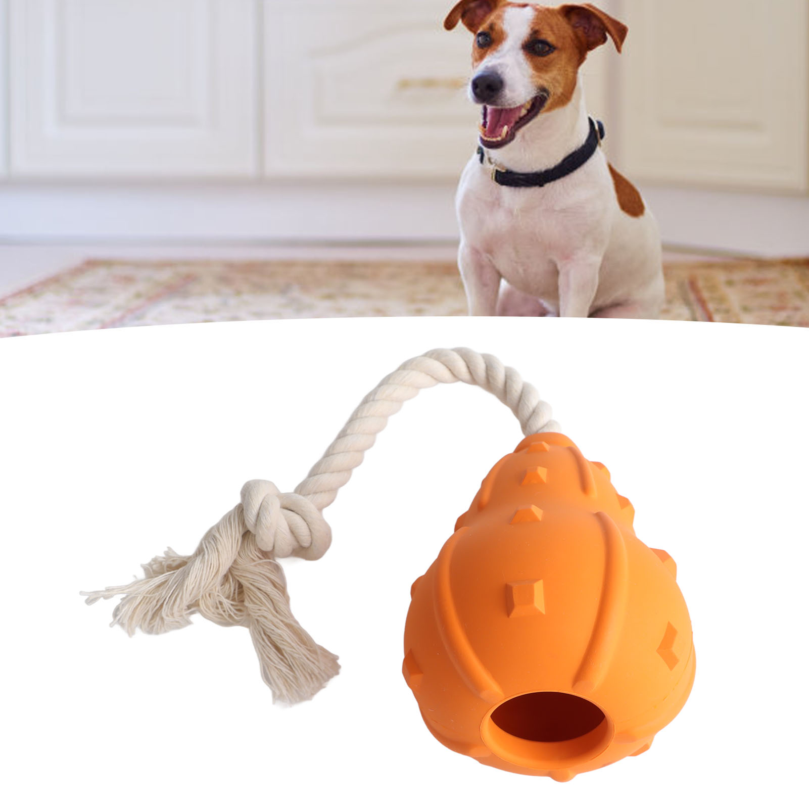 Pumpkin Pet Chewing Toy Rubber Pet Biting Toy Durable Multifunctional Interactive Teething Toy For Dogs Cats