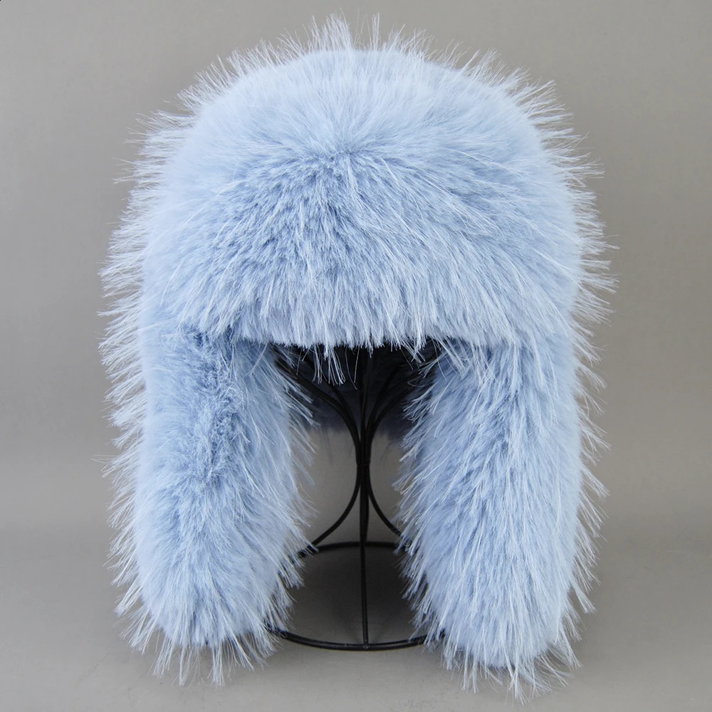 High-end Artificial Hat Unisex False Raccoon Fur Hat Lei Feng Cap Ear Cap Real False Fur Hat 100% Top False Hat 240906