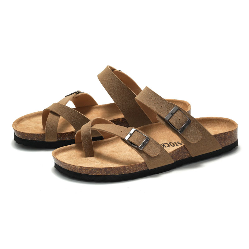 Summer Classic Cork Slippers Clogs For Women Men Slip-on Cork Mules Sandals Outdoot Beach Slides With Adjustable Double Buckle