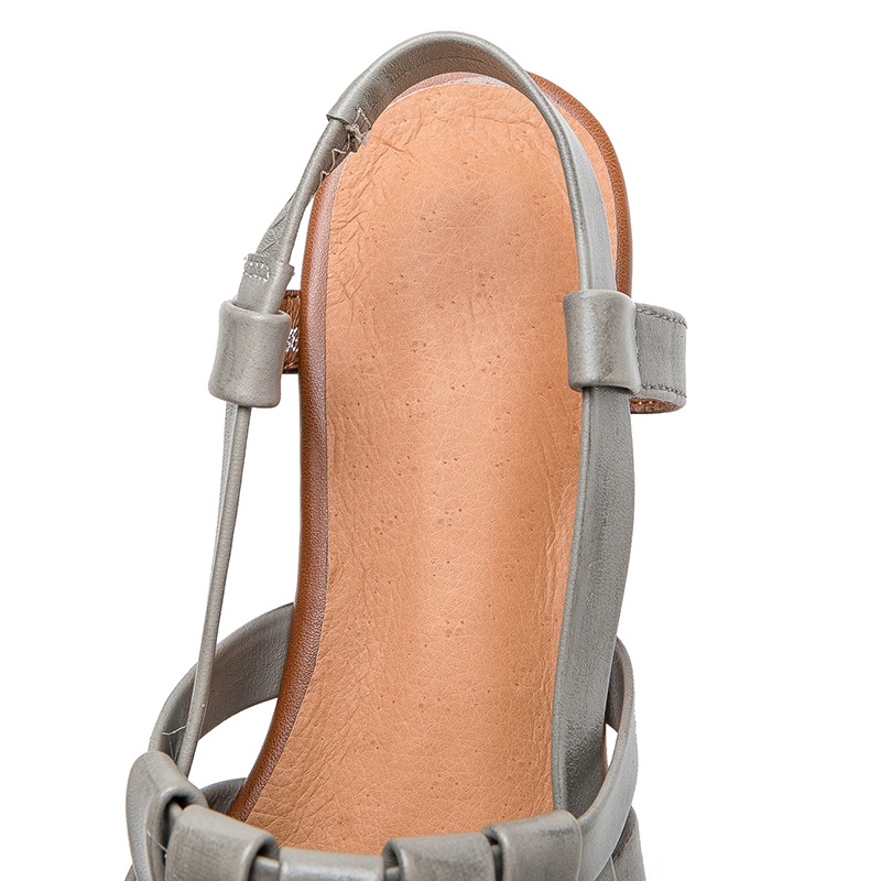 Genuine Leather Women Roman Sandals: Summer Pointed Toe Slip-On Flats 4