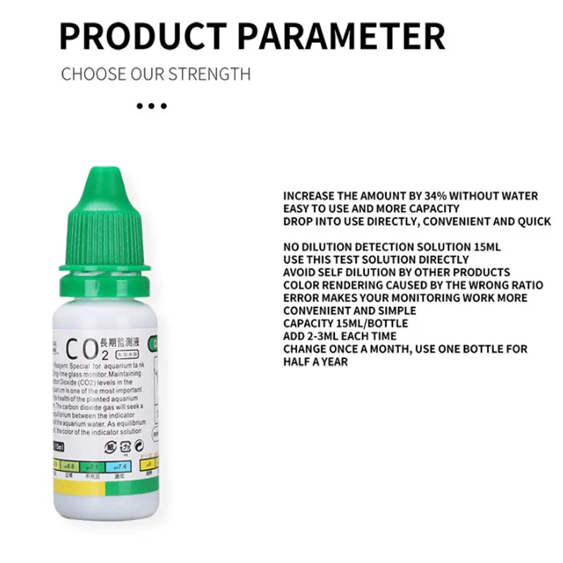 Aquarium CO2 Indicator Solution Monitor Plants Grass CO2 System Concentration Fish Tank Glass Liquid Tester Fluid Drop Checker