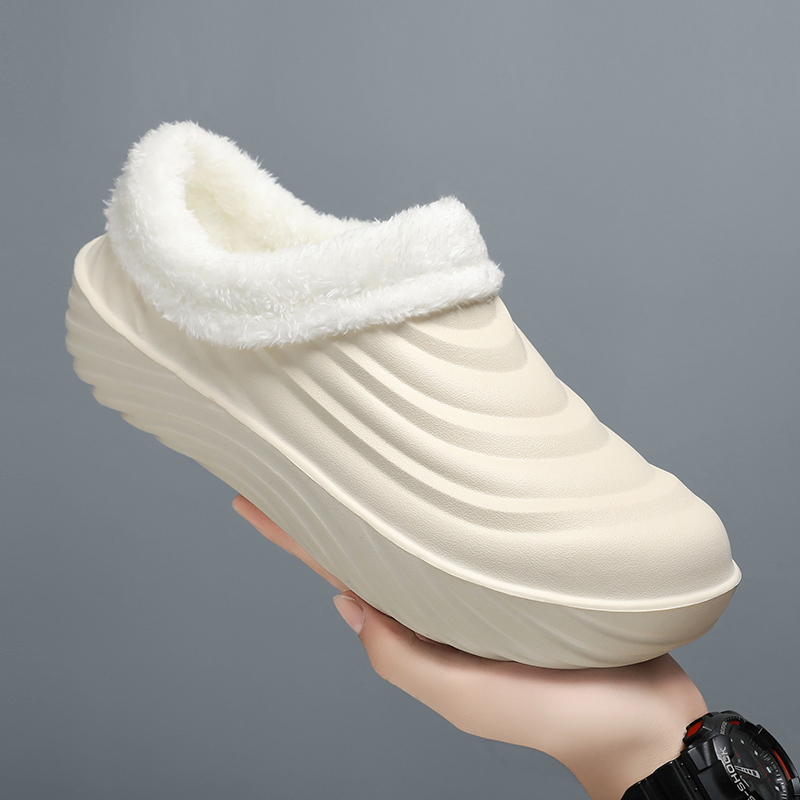 Winter Men Women Warm Slippers Cotton Slippers Outdoor Indoor Comfortable Non-Slip Casual Shoes Men's Bedroom Plush Slippers