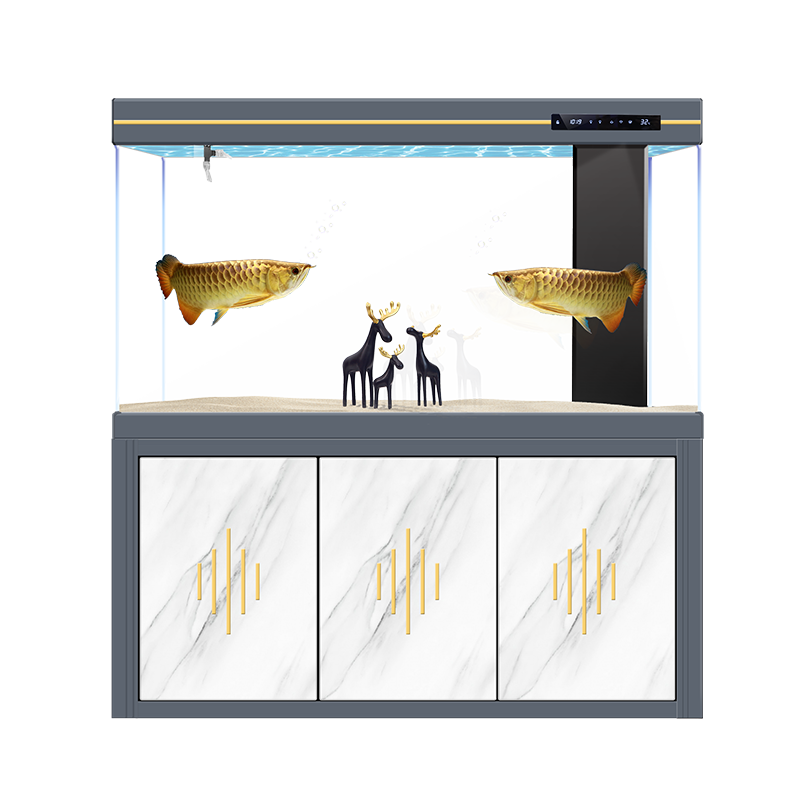 Super white glass aquarium Aquarium large living room live fish tank Marine Fish Tanks Farm Aquaculture new