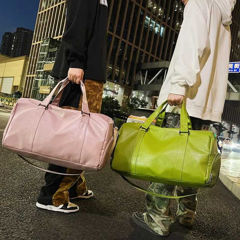 Travel Bag Fitness Gym Pu Shoulder Large Capacity Handbag Men Women Casual Crossbody Outdoor Weekend Duffle Bags Y170a 240914