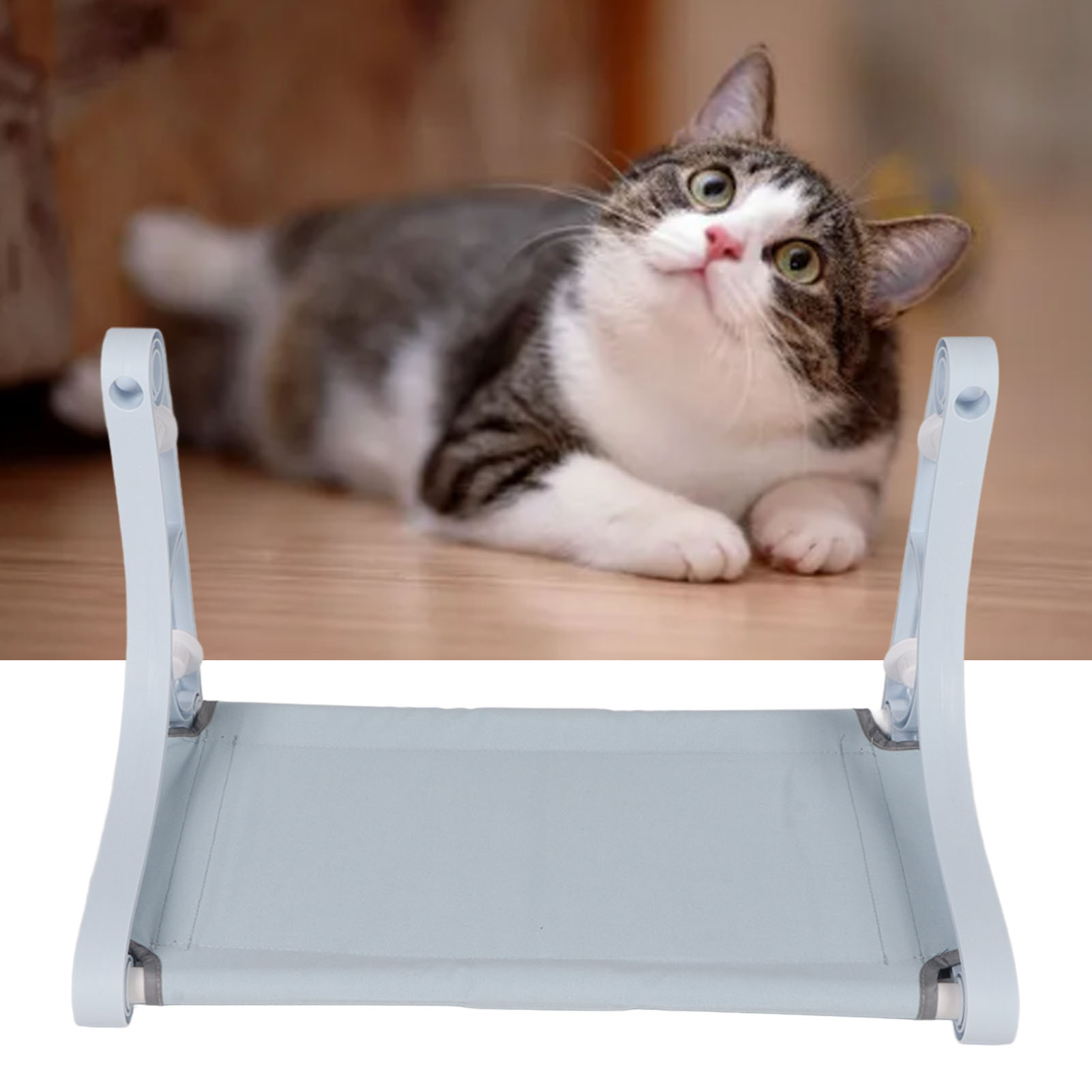 Cordless Hammock for Cat Window Perch, Hanging Pet Resting Seat, Safety Hammock with Suction Cups, Detachable Bed, 4PCs