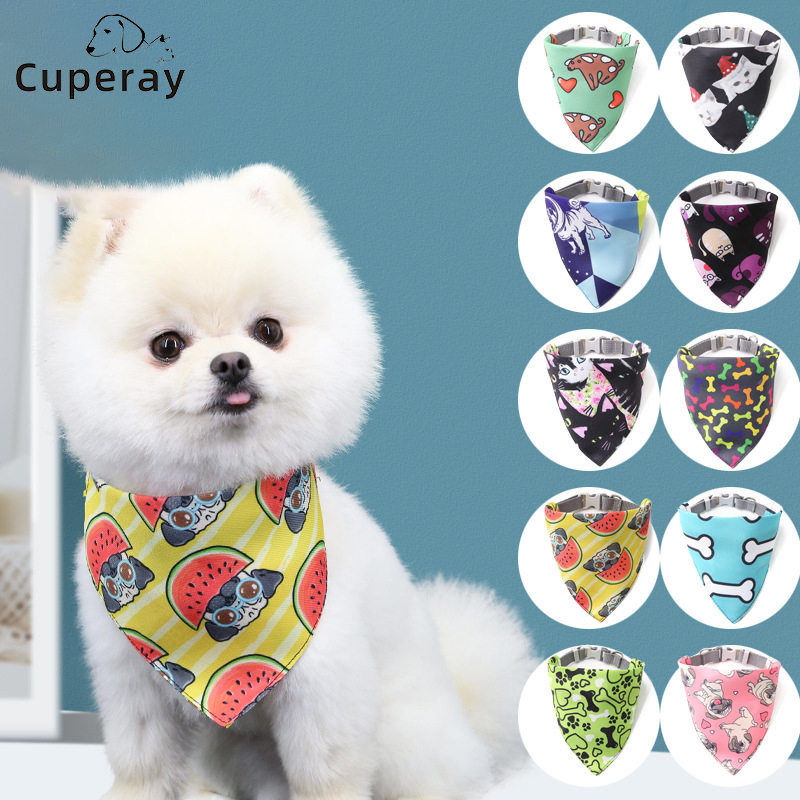 Dog Scarf Pet Saliva Towel Washable Dog Triangle Scarf Bib,Cotton Scarfs Set,Kerchief Accessories for Small To Medium Dogs Cats