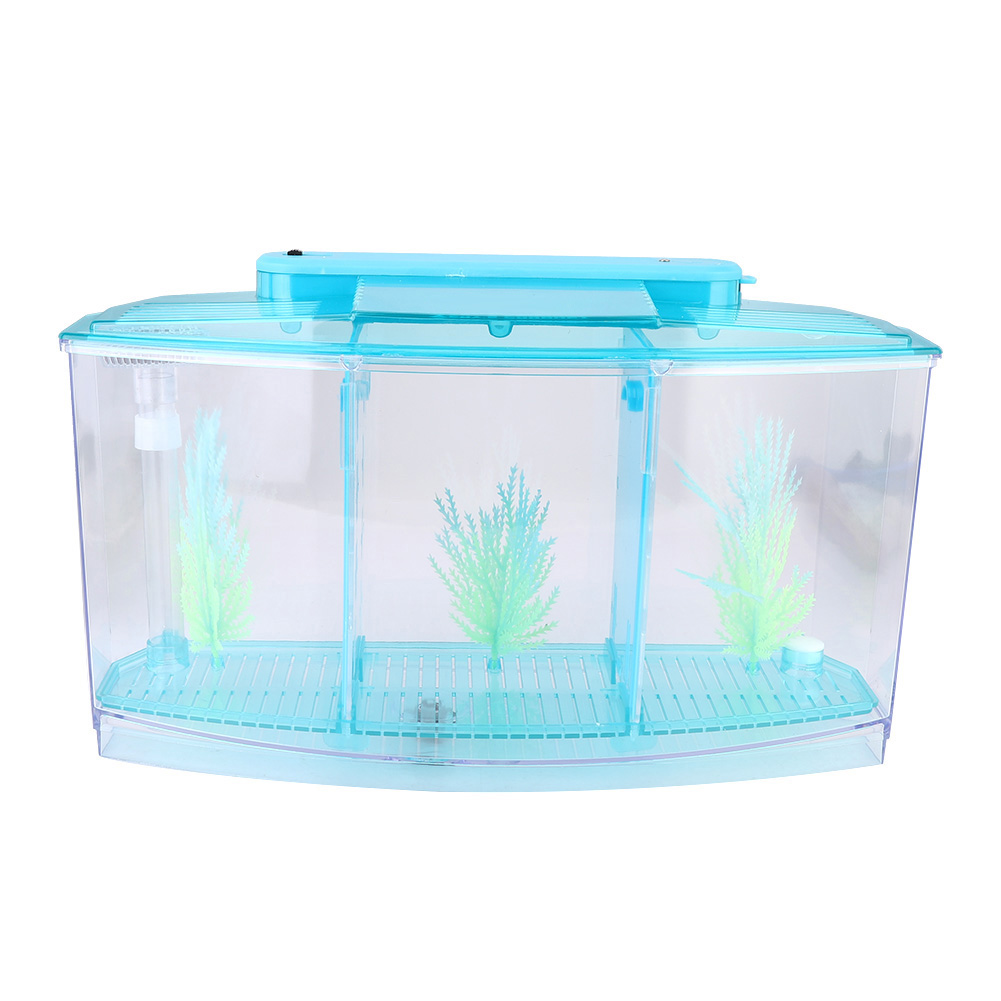 Acrylic Three Divisions Breeding Isolation Box for Small Fish Tank, Aquarium Fish Tank