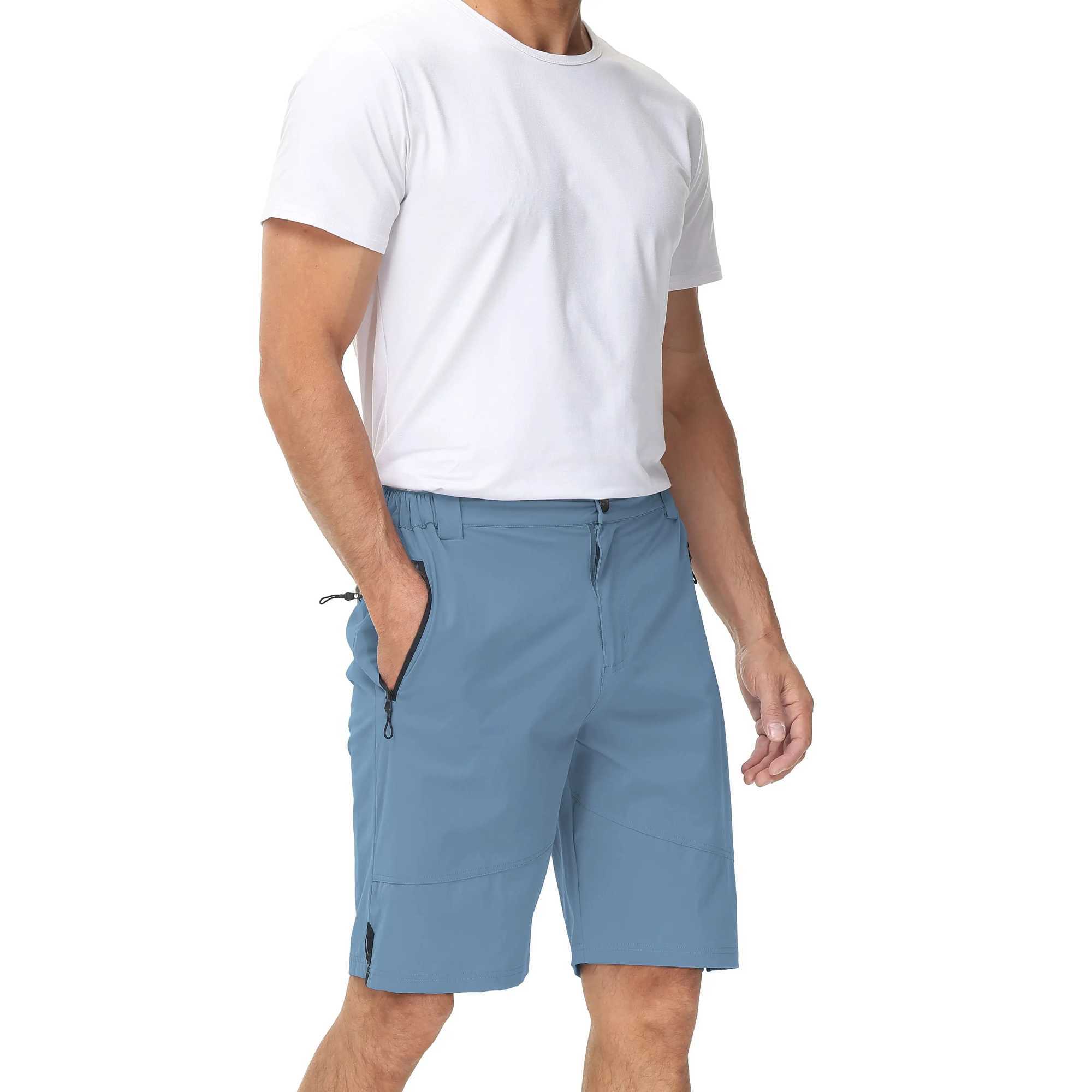 Mens Casual Outdoor Hiking Shorts Quick Drying Lightweight Sports Work Shorts with Zipper Y240914