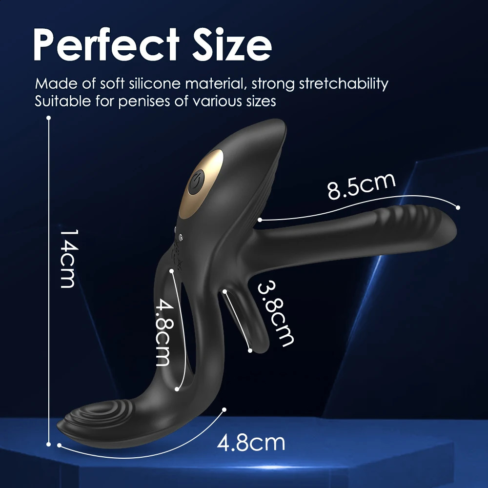 Prostate vibrator test massage anal plug penis ring remote control male masturbator toy 240914