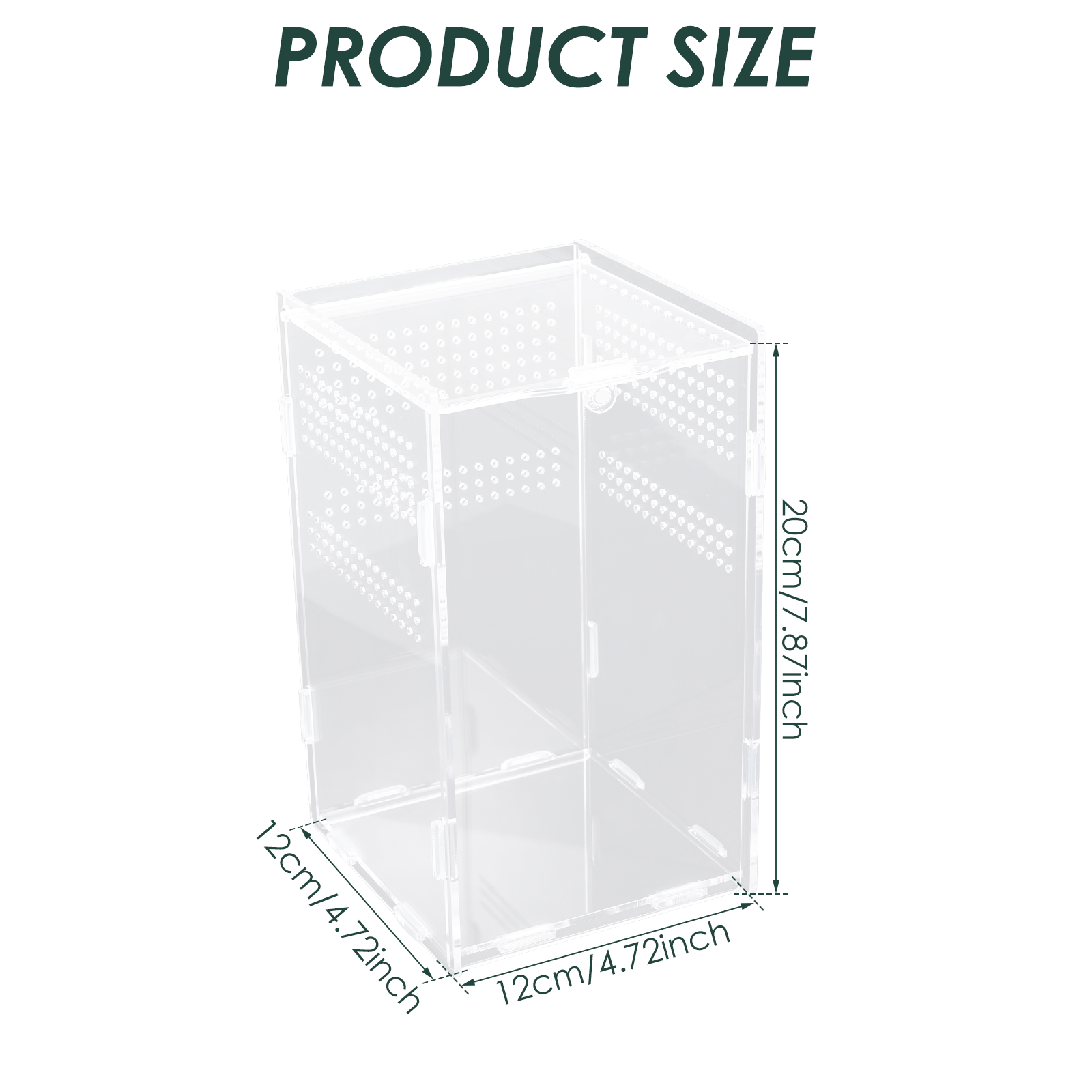 Terrarium Enclosure Transparent Acranged Climbing Pet Feeding Boxes Arboreal Boxes for Reptiles Breeding Invertebrates Habitat