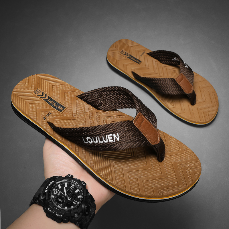 Summer Slippers Men Flip Flops Beach Sandals Non-slip Casual Flat Shoes New Slippers Indoor House Shoes For Men Outdoor Slides