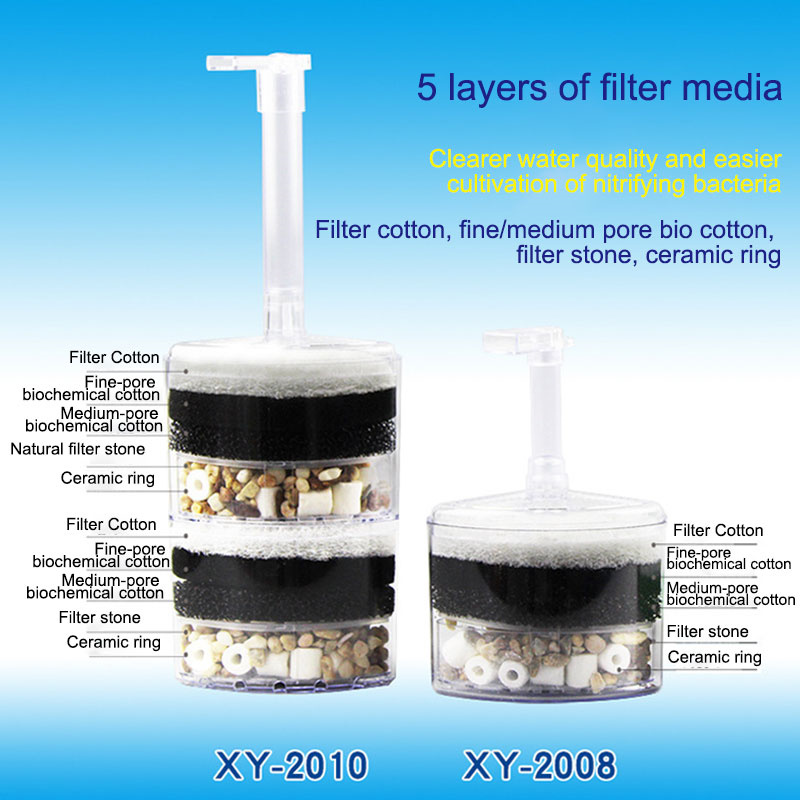 Multi-layer Media Pneumatic Fish Tank Filter Aquarium Corner Sponge Filter Quiet Betta Fry Shrimp And Small Fish Bio Foam Filter