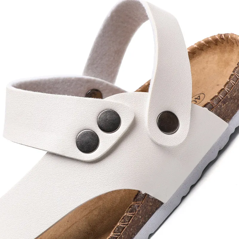Black White Mens Flip Flop Sandals Trending Summer Outdoor Leisure Non-Slip Beach Sandals for Men Cork Men's Flip Flops Sandal