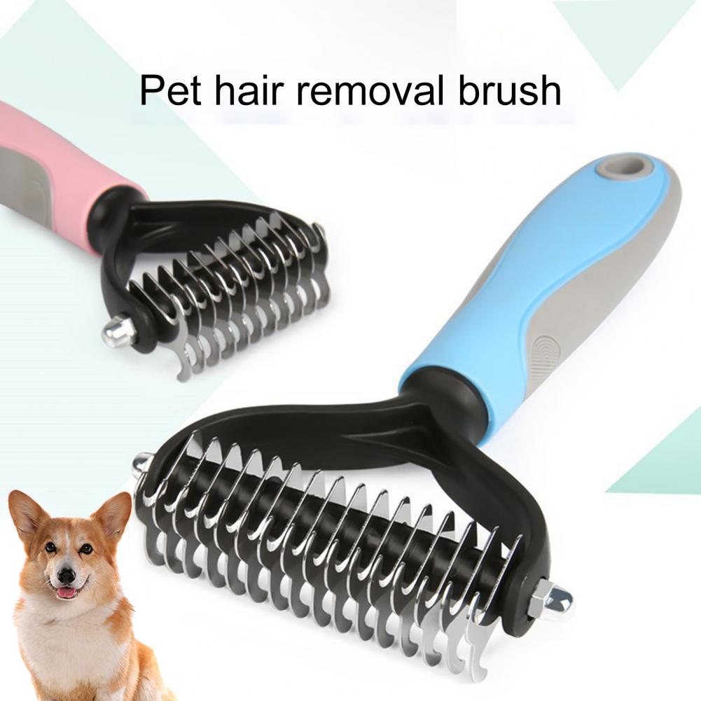 Hair Cleaning Brush Practical Cat Dog Hair Removal Comb Pet Groomer Stainless Steel Pet Hair Removal Comb