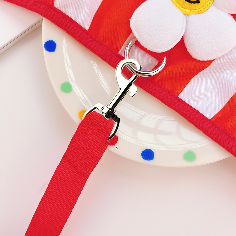 Cat Dog Harness and Leash for Small Girl Dogs Cats Puppy No Pull Sunflower with Fabric Flower Clip Decor Pet Harness for Dog Cat