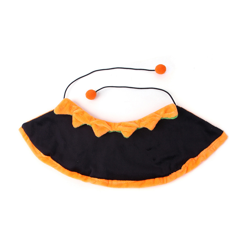 Halloween Cat Pumpkin Cloak Adjustable Double-Sided Pet Cape Costume Clothes for Small Cats Dogs Pet Cosplay