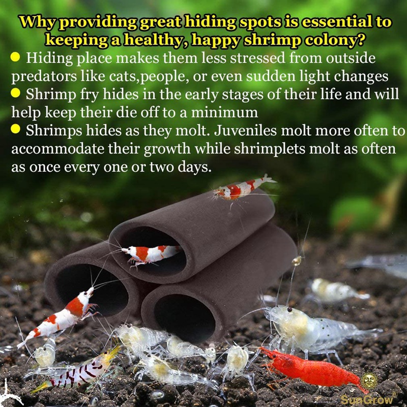 3 Pcs Brown Ceramic Shelters - Shrimp Habitat, Breeding Tube, Hiding Cave
