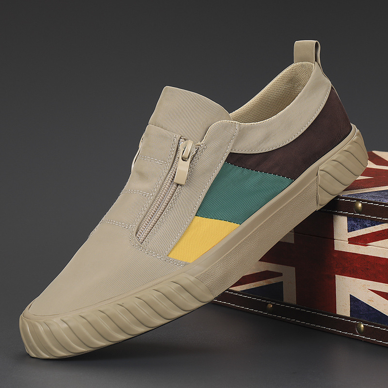 2024 Autumn Board New Breathable Men's Trendy Canvas Sports and Leisure Color Blocked Casual Shoes for Men