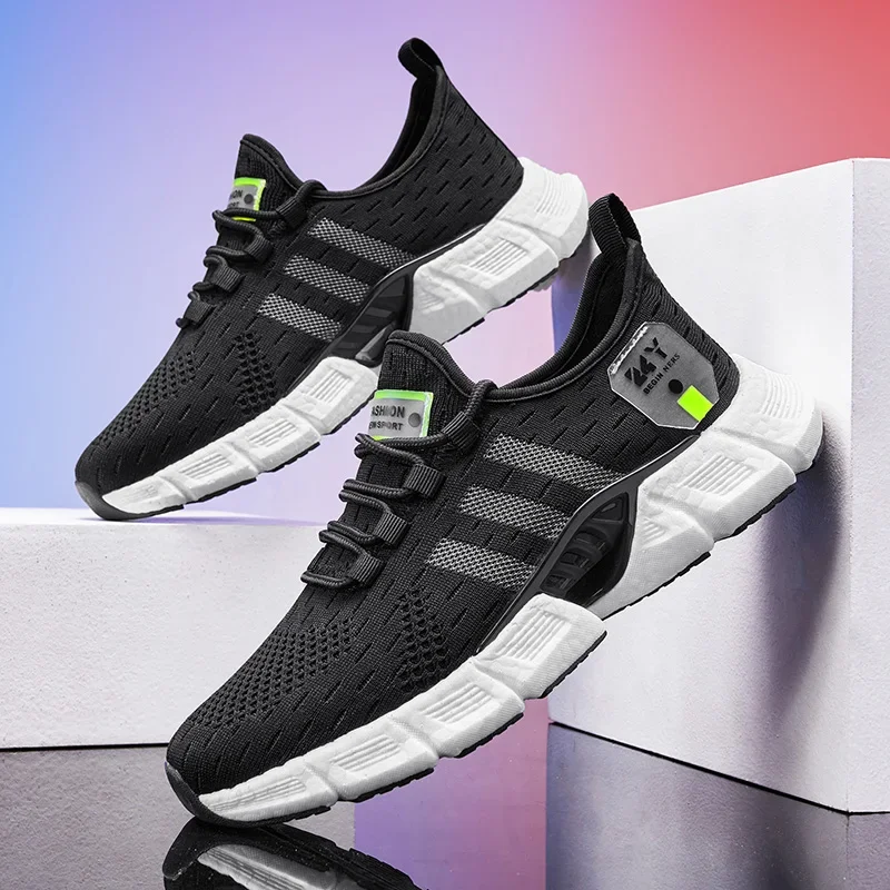 Fashion Men Lightweight Breathable Sneakers Vulcanize Casual Shoes Mesh Comfortable Outdoor Jogging Runnning Sport Shoes Zapatos