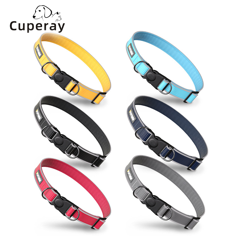 Nylon Reflective Dog Collar for Large,medium and Small Dogs,adjustable Pet Collar with D-ring and Quick Buckle for Cats and Dogs