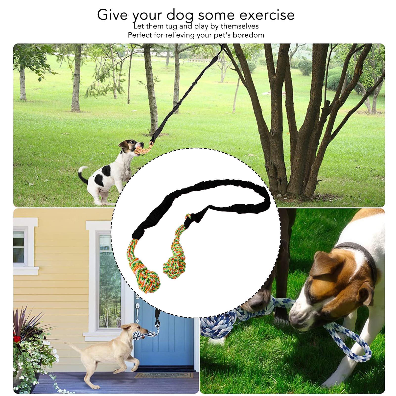 Dog Tug Rope Toy Bite Resistant Teeth Grinding Interactive Hanging Pet Rope Toy For Indoor Door Outdoor