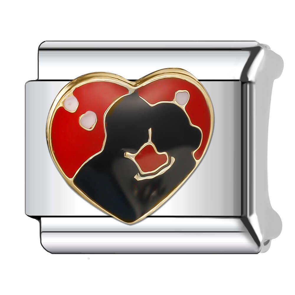 New Women's Gift love Bead Italian Charms Links Bangle Beads Fit 9mm Stainless Steel Bracelet Making DIY For Women Fashion Jewelry