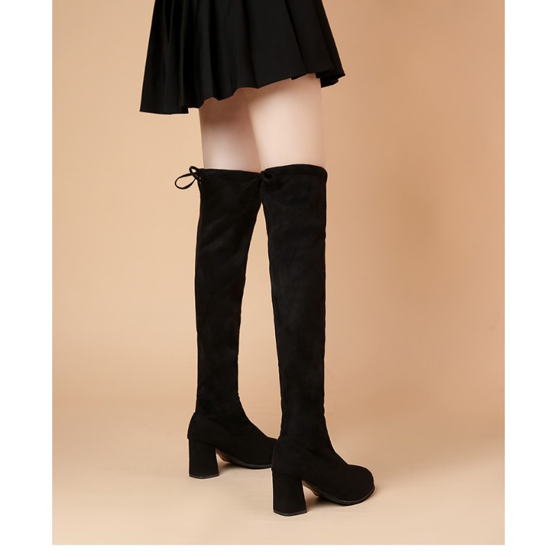 New Stretch Over-the-knee Women's 2022 Autumn and Winter Look Thin Thick-heeled High-heeled Small Size Boots