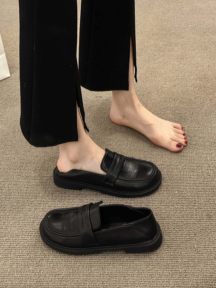 Derby Womens Shoes British Style Loafers With Fur All-Match Female Footwear New Slip-on Autumn Casual Sneaker Black Flats Shallow Mo e3de