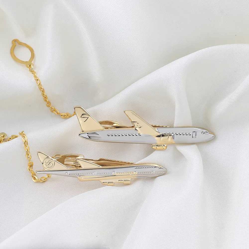 Mans Tie Clip New Arrivals Golden Plating Airplane Tie Clip Business Fashion Korean Version High-end Tie Clip WholesaleX240914